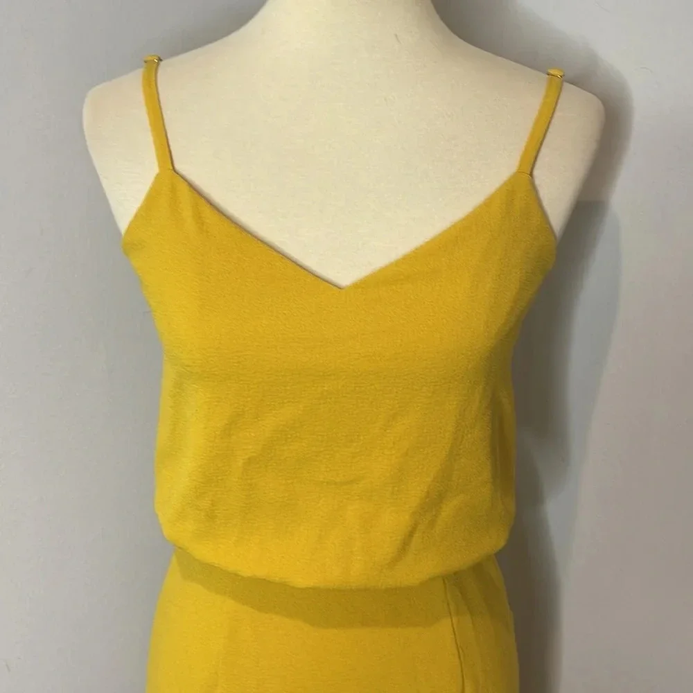 DRESS THE POPULATION Alondra‎ Blouson Sheath Dress in Marigold Size X-Small